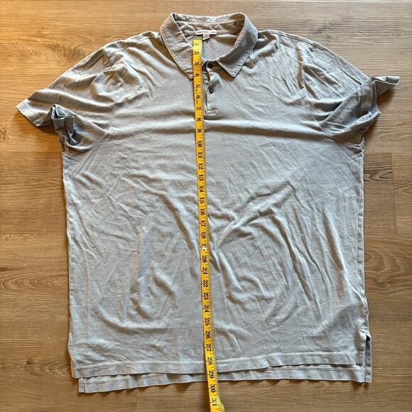 Standard James Perse Polo Shirt Mens Size 4 (XL) Blue Short Sleeve Made In USA - Picture 4 of 6